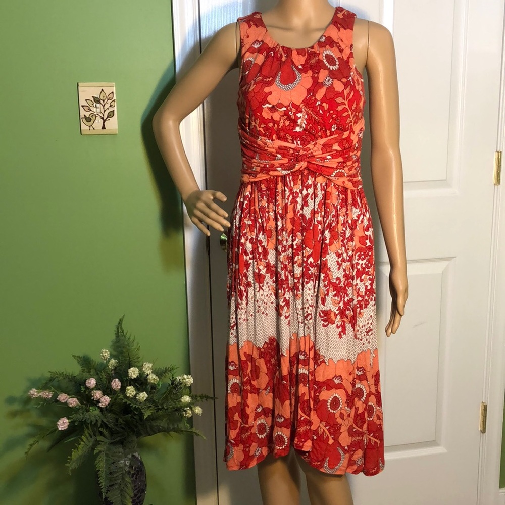 Sleeveless patterned Anthropologie dress